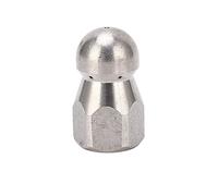 Buse de nettoyeur haute pression 5 000 psi en acier inoxydable pour nettoyage de tuyaux, dragage, nettoyage, égout, évier, toilettes (BALL TEAUD FRANT 1 arrière 6 trous G1 / 4in)