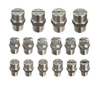Buse de nettoyeur haute pression à ventilateur plat 6 pièces 1/8, 1/4, 3/8, 1/2 filetage externe Buse en acier inoxydable 304 25°/40°/50°/65°/80°/95°/110° Alésage de 0,03 à 0,1 1/4 1.8mm(0.071in) 25°