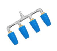 Buse de nettoyeur haute pression rotative Laveur quad antirouille en acier | Buse haute pression pour tuyau de jardin Pour nettoyage domestique arrosage jardinage terrasse balcon cour garage