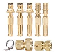 Buse de pulvérisation en cuivre robuste pour tuyau d'arrosage avec capacité haute pression pour irrigation de pelouse, lavage de voiture et rinçage du sol (E+6)