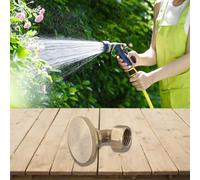Buse de pulvérisation en laiton avec design à sept trous pour tuyau M14, tête d'atomisation réglable haute pression pour l'irrigation de jardin et les tâches d'arrosage agricole, finition dorée (buse