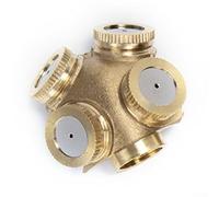 Buse de pulvérisation en laiton pour irrigation et refroidissement du jardin - Raccord de pulvérisation haute pression réglable de 1/2/3/4 trous, construction en cuivre pur (4 trous)