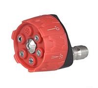 Buse de pulvérisation pour nettoyeur haute pression - 0°/15°/25°/40° - Embout de jet rotatif réglable pour béton, terrasse, voiture et surfaces extérieures - Raccord rapide en acier inoxydable (rouge)