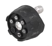 Buse de pulvérisation pour nettoyeur haute pression - 0°/15°/25°/40° - Embout de jet rotatif réglable pour béton, terrasse, voiture et surfaces extérieures - Raccord rapide en acier inoxydable (noir)