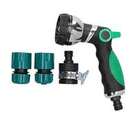 Buse de pulvérisation pour tuyau d'arrosage antidérapant, 8 modèles réglables, ensemble de connecteurs rapides pour arrosage de jardin, lavage de voiture, bain d'animaux, (Kit pistolet à eau +