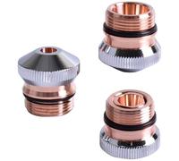 Buse de tête de découpe Laser à Fiber chromée, paquet de 2 H15 M12, buse Laser CNC simple Double couche Dia 15/17mm Single-OD:17mm 2.5mm