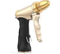 Buse de tuyau d'arrosage haut de gamme doré et noir - Pulvérisateur réglable robuste pour plantes, voitures et animaux domestiques