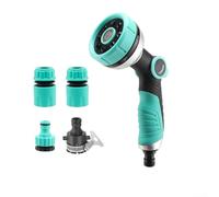 Buse de tuyau d'arrosage multi-motifs avec technologie anti-fuite, poignée ergonomique en caoutchouc, 8 options de pulvérisation et contrôle du pouce pour une distribution d'eau personnalisée
