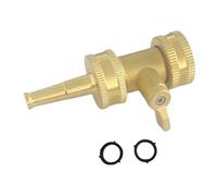 Buse de tuyau d'eau en laiton | Accessoires de jardinage en laiton antidérapant robuste avec valve, buse de tuyau haute pression | Pour extérieur, maison, terrasse, robinet, machine à laver, patio
