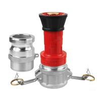 Buse de tuyau d'incendie avec 2 raccords à camlock en aluminium, brouillard à débit constant NPSH de 3,8 cm pour la lutte contre les incendies, l'arrosage de serre et le refroidissement par