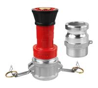 Buse de tuyau d'incendie NH 2 pouces, kit accessoire en métal pour pompier, sortie haute pression 90 psi, portée 50 ft, jet réglable pour intervention incendie et usage intensif, 6,7 x 3,9 x 5,9 in