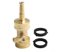 Buse de tuyau en laiton et valve d'arrêt, balayeuse à jet haute pression pour arrosage du jardin, pulvérisateur de métaux robustes avec interrupteur, compatible avec tuyau standard de 1,9 cm