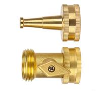 Buse de tuyau réglable en laiton haute pression pour une utilisation en extérieur avec tête rotative avec plusieurs modes de pulvérisation, y compris jet brume et douche