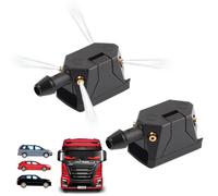 Buse d'essuie-glace de voiture - 4 trous - Buse de lavage universelle pour pare-brise avant - Jet d'eau 4 voies - Vision claire - Pour la plupart des modèles de voitures (camions x 2)
