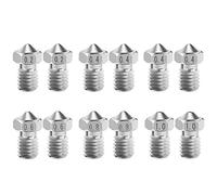 Buse d'Imprimante 3D 12 Pcs Extrudeuse Imprimante 3D en Acier Inoxydable 5 Tailles 0.2mm 0.4mm 0.6mm 0.8mm 1.0mm pour Imprimante 3D E3D-V5 / V6 avec Filament de 1,75 mm, Argent