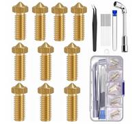 Buse d'imprimante 3D - Pièces de 0,4 mm - Buses de 0,4 mm - Tête d'impression pour Volcano Anycubic Vyper Kobra Max Artillery Phaetus Rapido Kobra 2... (laiton, lot de 10 pièces de 0,4 mm)