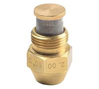 Buse d'injecteur diesel pour brûleur à huile - Angle de pulvérisation de 60 degrés - Boîtier en laiton - Section de dosage en acier inoxydable - Filetage 9/16 BSPT (2.0 à 60°)