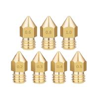 Buse en laiton et cuivre for imprimante 3D, tailles mixtes 0.2/0.3/0.4/0.5/0.6, tête d'impression d'extrudeuse, Compatible for J MK8 1.75MM, 20 pièces(0.6-1.75mm)