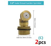 buse en laiton,pulvérisateur de jardin,système de refroidissement par brumisation en cuivre,filetage d'irrigation,outils d'arrosage - Type 2pcs - c
