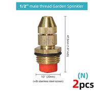 buse en laiton,pulvérisateur de jardin,système de refroidissement par brumisation en cuivre,filetage d'irrigation,outils d'arrosage - Type 2pcs - n