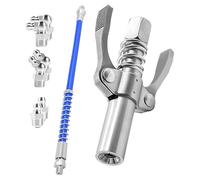 Buse haute pression - Conception à poignée antidérapante, style mécanique à six mâchoires, bonne tension du ressort + 1/8 , corps solide en fer inoxydable renforcé | pour le lubrifiant de machines