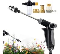 Buse haute pression pour tuyau | Buse de tuyau d'arrosage polyvalente avec fonction de pulvérisation | Pulvérisateur en d'aluminium Nettoyeur de précision Régulateur de pour irrigation