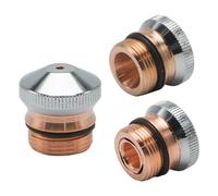 Buse Laser à Fiber chromée simple Double couche, hauteur H15, filetage M12, tête de découpe Laser, diamètre de la buse 15/17mm, paquet de 2 Double-OD:17mm 2.5mm