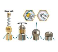 Buse nettoyage canalisations HP compatible Kärcher Nilfisk - rotative rigide 1/8"" & 1/4""