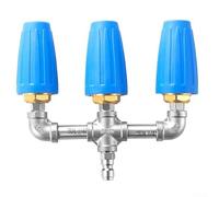 Buse rotative 3 en 1 pour nettoyeur haute pression à 360 degrés - Jet d'eau haute pression - 4000 PSI - Bleu - Connexion rapide - Raccord de 14 mm - Triple jet réglable