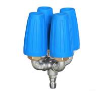 Buse rotative haute pression 4 en 1 avec embout pivotant, connexion rapide de 6,35 mm, alliage d'aluminium 4000 PSI pour le nettoyage de voiture (bleu)