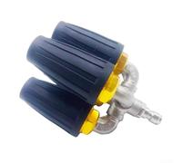 Buse rotative haute pression 4 en 1 avec embout pivotant, connexion rapide de 6,35 mm, alliage d'aluminium 4000 PSI pour nettoyage de voiture (noir)