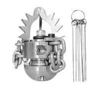 Buse Rotative pour Nettoyeur Haute Pression de Canalisations avec Chaînes, Antirouille, Buse de Nettoyage des égouts en Acier Inoxydable, 3 Côtés, 4 Arrière, Buse Rotative Turbo, 0.375 40 L Par Min