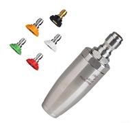 Buse turbo de 35 mm pour nettoyeur haute pression 3625 PSI en acier inoxydable 304, jet de pulvérisation rotatif à connexion rapide, indicateur cinq couleurs, haute universalité, compatible avec le