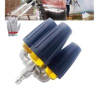 Buse turbo double/triple, buse turbo triple pour nettoyeur haute pression, buse turbo rotative à 360° avec connecteur rapide de 6,35 mm, 4 à 6 GPM, 4000 psi, orifice 2.0 (noir 4)