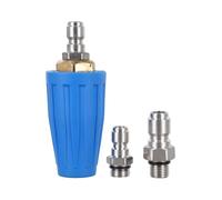 Buse turbo pour nettoyeur haute pression 4000 PSI max 4 GPM, connecteurs rapides de 6,35 mm et 0,95 cm avec adaptateur rotatif, pour nettoyage de voiture, allées, trottoirs, surfaces extérieures, bleu