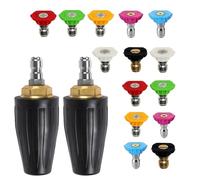Buse turbo pour nettoyeur haute pression, buse rotative et 7 pointes, raccord rapide 1/4', 4000 Psi, kit jet pour nettoyeur haute pression, rotabuse haute pression，Noir (2 Set)