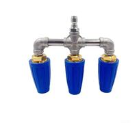 Buse turbo rotative avec double embout de pulvérisation, rotatif à 360 degrés pour nettoyeur haute pression, en acier inoxydable à connexion rapide, pour une fixation plus propre pour (bleu)