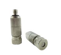 Buses de brumisation en laiton, 50 pièces buse de brumisation haute pression 3/16 UNC tête de pulvérisation anti-goutte extérieure pour système de refroidissement extérie 3 sections Orifice Dia 0.5mm