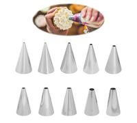 Buses De Tuyaux Ronds En Acier Inoxydable, 10 Pièces, Buses De Décoration De Crème, Outils De Décoration De Gâteaux, Accessoires De Cuisson