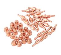 Buses d'électrodes de plasma, 40pcs cuivre rouge coupeur de plasma consommables pointe de buse d'électrode 40A pour torche à plasma PT31 LGK40