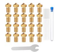 Buses E3D, tête d'impression d'extrudeuse de buse en Laiton ExcelFu M6 0,4 mm Compatible avec imprimante 3D E3D V5-V6 à Filament de 1,75 mm, Paquet de 20(0.6MM 20PCS)