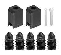 Buses en Acier Trempé pour P1P/P1S/X1/X1C/X1E/Kobra 3 Combo/aventurier 5 m/5 m Pro 0,2 mm, 0,4 mm, 0,6 mm, 0,8 mm, avec Chaussette Supplémentaire en Silicone, Extrudeuse Hotend en acier durci pour