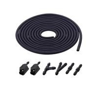 Buses Lave-Glace Kit 7 Gicleurs D'essuie-glace, Construction En Cuivre Noir Et ABS, Tuyau 2, Buses Réglables 4 Voies Avec Clapet Anti-retour Et Raccords Pare-Brise Gicleur