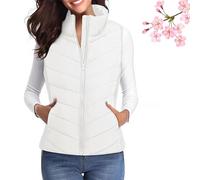 Busgiuar Puffer Vest Women Sleeveless Zip Up Outerwear,Sleeveless Quilted Vest Lightweight Stand For Women (#05,M)