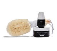 Bushbalm Routine en 3 étapes pour la peau rugueuse / KP - Éponge exfoliante Sweet Escape (236 ml), huile capillaire parfumée Sweet Escape (30 ml) et pinceau à séchage nordique