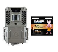 Bushnell-CorePrime24MP-CaméraTrail-MarronSable-FaibleLueur-Faune-Extérieur-1080p-Animaux-sansFil-Nature-VisionNocturne-ModeScandeChamp-119932M + Piles AA Duracell Optimum (Lot de 8) - Piles Alcalines