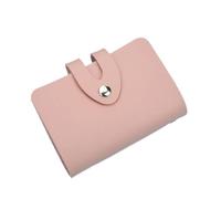 Business Card Holder Wallet Women Black/Pink/Blue/Green/Red/Brown Bank/ID/Credit 24 Bits Case(Pink)