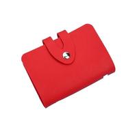 Business Card Holder Wallet Women Black/Pink/Blue/Green/Red/Brown Bank/ID/Credit 24 Bits Case(Red)