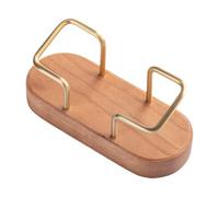 Business Card Stand For Desk - Beech Wood Metal Construction, Elegant Professional Display Design, Desktop Business Card Holder, Horizontal Name Organizer | For Home Office Meetings Presentations