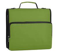 Business Classeur à 3 anneaux 3 anneaux Olive Drab Zipper Binder Organizer Portfolio & Case Ring Folder Holder Keeper Binder Bag with Strap for School